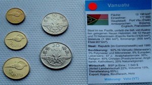 Zestaw menniczy Vanuatu x 5 + folder