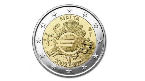 2 € Malta 10 lat euro w obiegu 2012