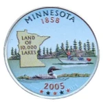 USA 25 c Minnesota P lub D 2005 KOLOR