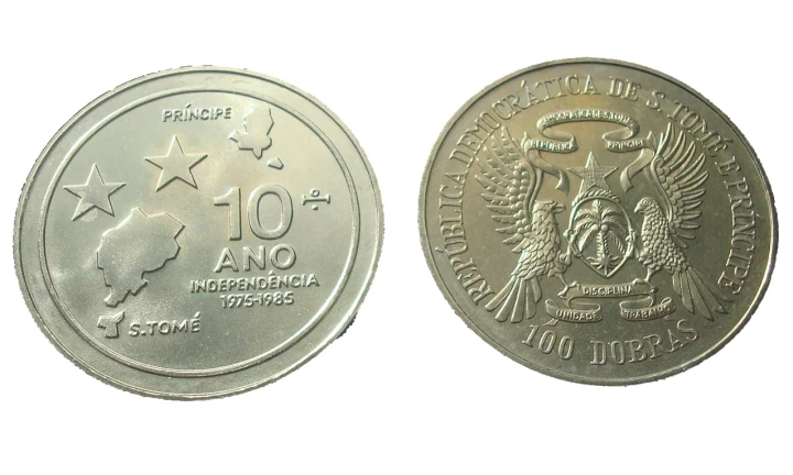 Wyspa Św. Tomasza 100 dobras 10 rocznica niepodległości 1985