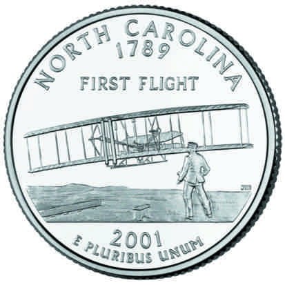 USA 25 c North Carolina 2001