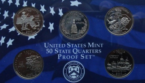 USA Proof set 5 x 25c Stany 2001 "S"