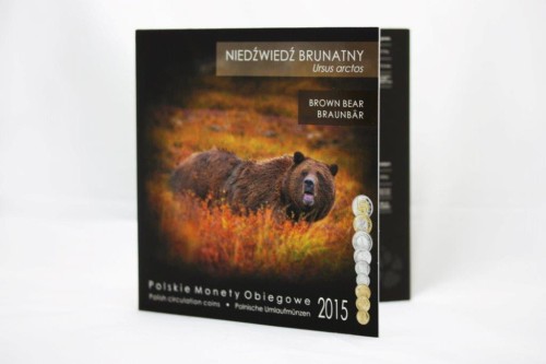 Polskie monety obiegowe  Niedźwiedź w blistrze x 9 2015