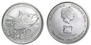 Tokelau 2$ Tuńczyk 1 OZ Ag.999 2014