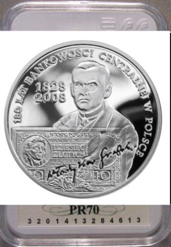 10 zł 180 lat bankowości centralnej w Polsce 2009 PR70