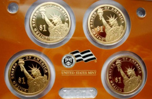 USA Proof set 4 x 1$ Prezydenci "S" 2008