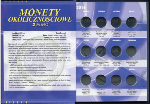 Album na okolicznościowe monety 2 Euro - 2016 (tom 6)