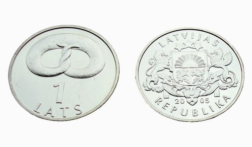 Łotwa 1 łat Obwarzanek  2005