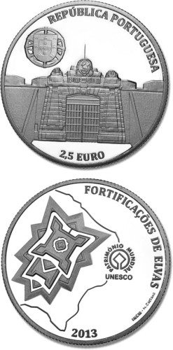 2,5 € Portugalia Umocnienia Elvas 2014