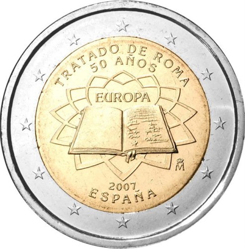 2 euro Hiszpania Traktaty Rzymskie 2007 