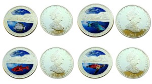 Wyspa Św. Heleny 25p życie morskie - komplet x 4 2013