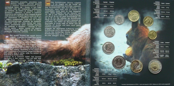 Polskie monety obiegowe  Wiewiórka x 9 2014