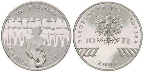 10 zł 30. rocznica czerwca `76 2006
