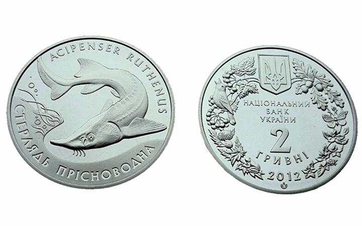 UKRAINA 2 UAH Jesiotr - Sterlet słodkowodny 2012