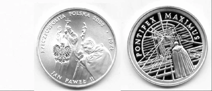 10 zł Jan Paweł II Pontifex Maximus 2002