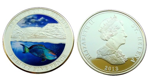 Wyspa Św. Heleny 25p życie morskie - Murena 2013