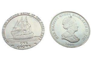 Tristan Da Cunha 1 crown HMS Bounty 2008