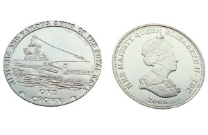 Tristan Da Cunha 1 crown HMS Sceptre 2008