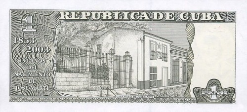 Kuba 1 Peso 150 rocznica J. Marti 2003 P-125