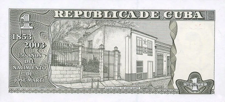 Kuba 1 Peso 150 rocznica J. Marti 2003 P-125