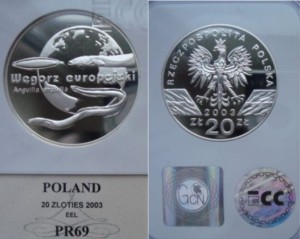 20 zł Węgorz europejski 2003 PR 69
