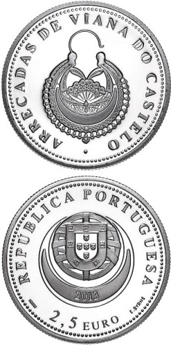 2,5 € Portugalia Kolczyki 2013