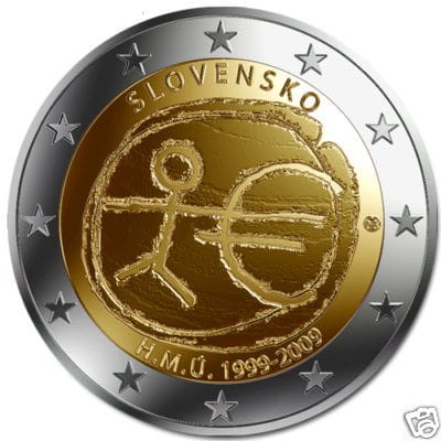 2 € SŁOWACJA 10 lat strefy euro 2009