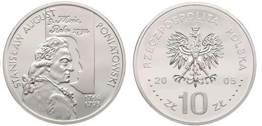 10 zł Stanisław August Poniatowski popiersie 2005