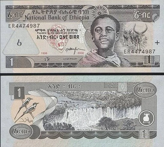 Etiopia 1 Birr Wodospad 2006 P-46d