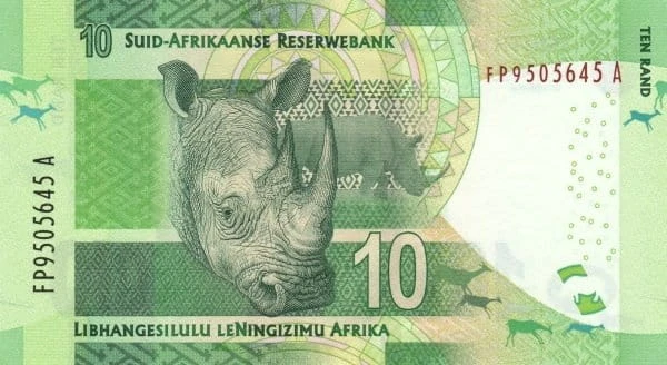 RPA 10 Rand Nelson Mandela/ Nosorożec 2015 P-138b