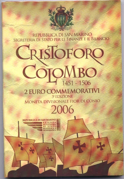 2 euro San Marino Krzysztof Kolumb 2006