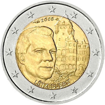 2 € Luksemburg Chateau de Berg 2008