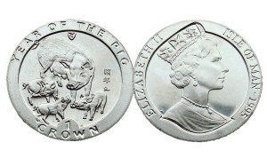 Wyspa Man 1 crown Rok Świni 1995