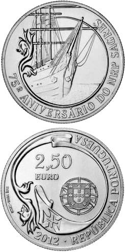 2,5 € Portugalia 75 lat szkoły morskiej Sagres 2012